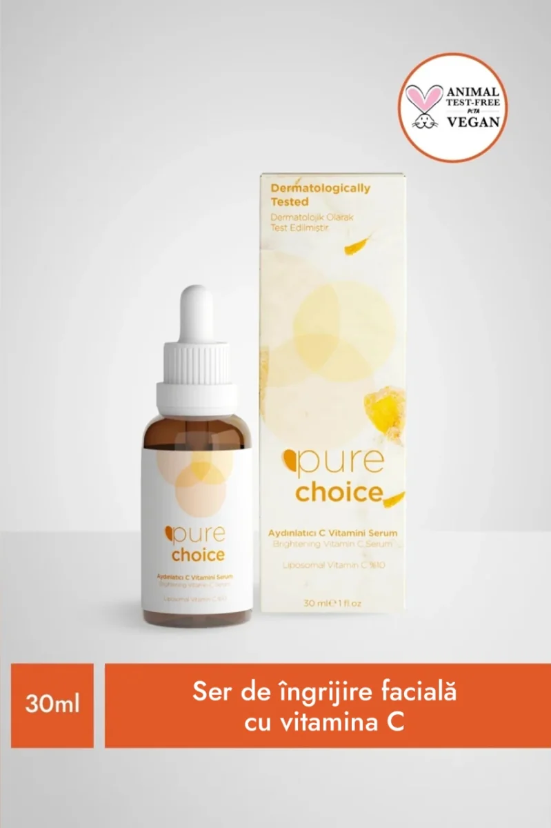 Ser ingrijire faciala cu Vitamina C 10% si Niacinamida 10%, 30ml, Pure Choice