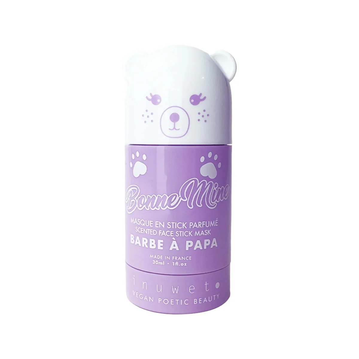 Masca stick iluminatoare pentru fata cu argila si parfum de la vata de zahar, 30ml, Inuwet 