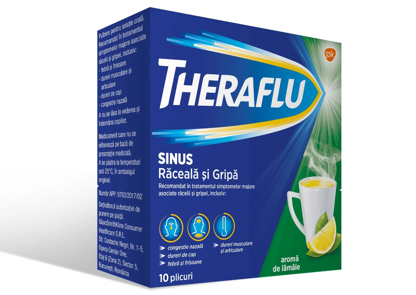 Theraflu Sinus raceala si gripa, 10 plicuri, Haleon