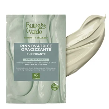 Masca cu argila verde siciliana si extract de salcie Estratti di Bellezza, 8ml, Bottega Verde
