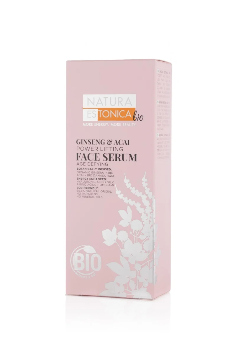 Serum lifting pentru ten matur si sensibil cu Ginseng si Acai, 30ml, Natura Estonica 