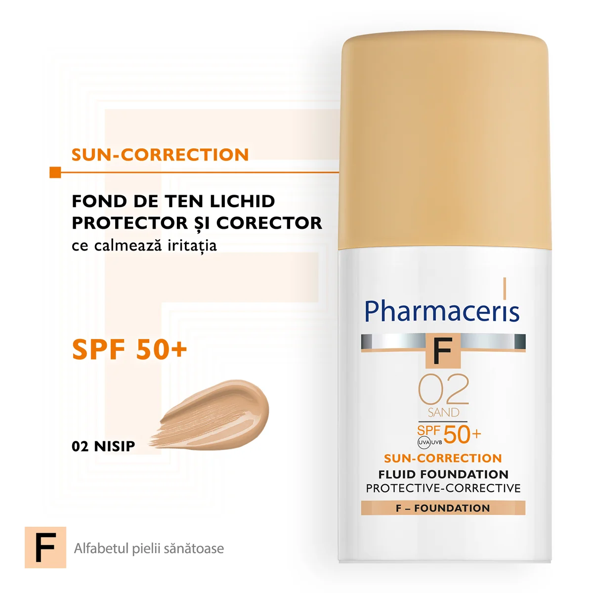 Fond de ten fluid Protective-Corective 02 Sand SPF50 F, 30ml, Pharmaceris
