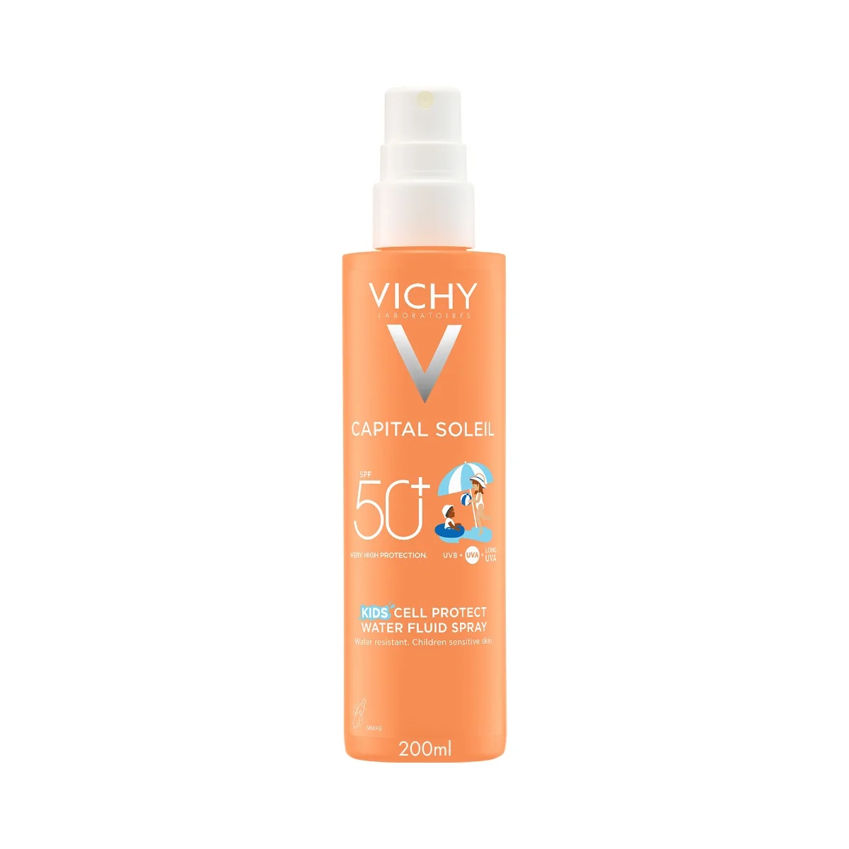 Spray fluid cu protectie solara SPF 50+ pentru copii Kids Cell Protect Capital Soleil, 200ml, Vichy