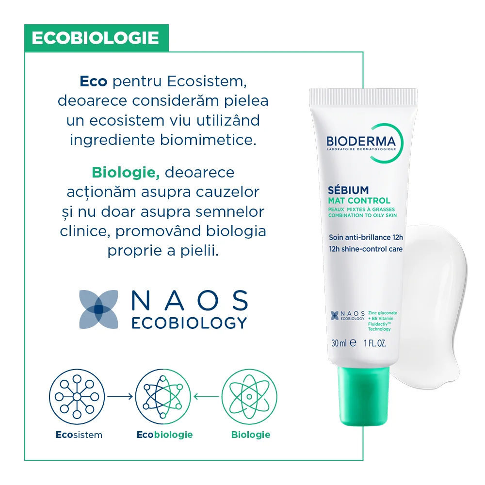 Crema cu efect matifiant Sebium Mat Control, 30ml, Bioderma