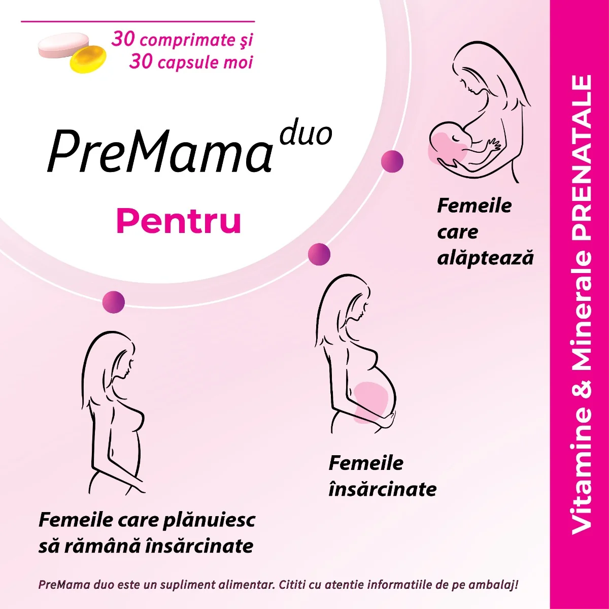 Premama Duo, 30 comprimate + 30 capsule moi, Alkaloid