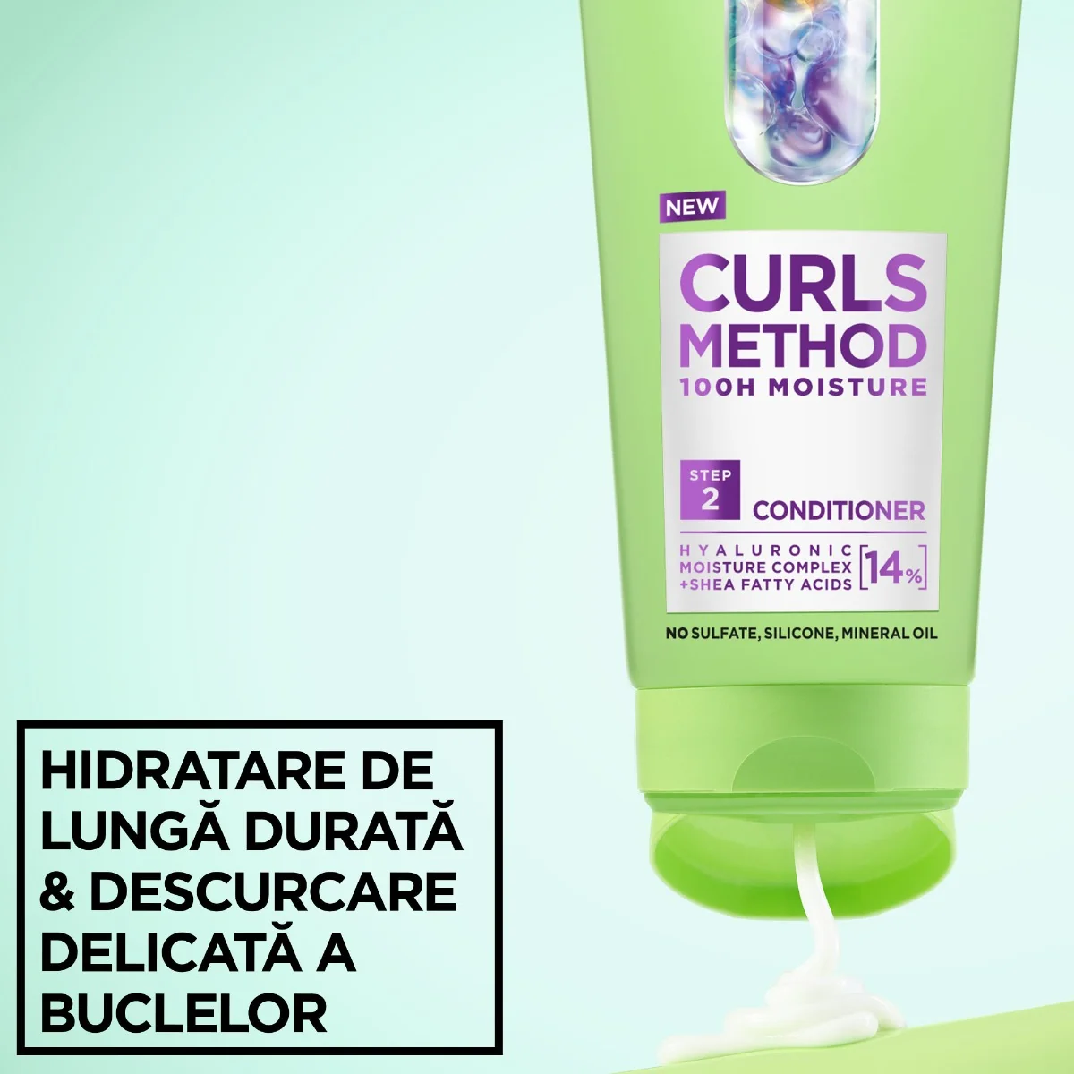 Balsam pentru par cret cu unt de shea si acid hialuronic Fructis Curls Method, 200ml, Garnier