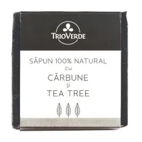 Sapun natural cu carbune si tea tree, 110g, Trio Verde