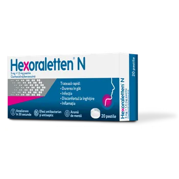 Hexoraletten N, 20 pastile, Johnson&Johnson 