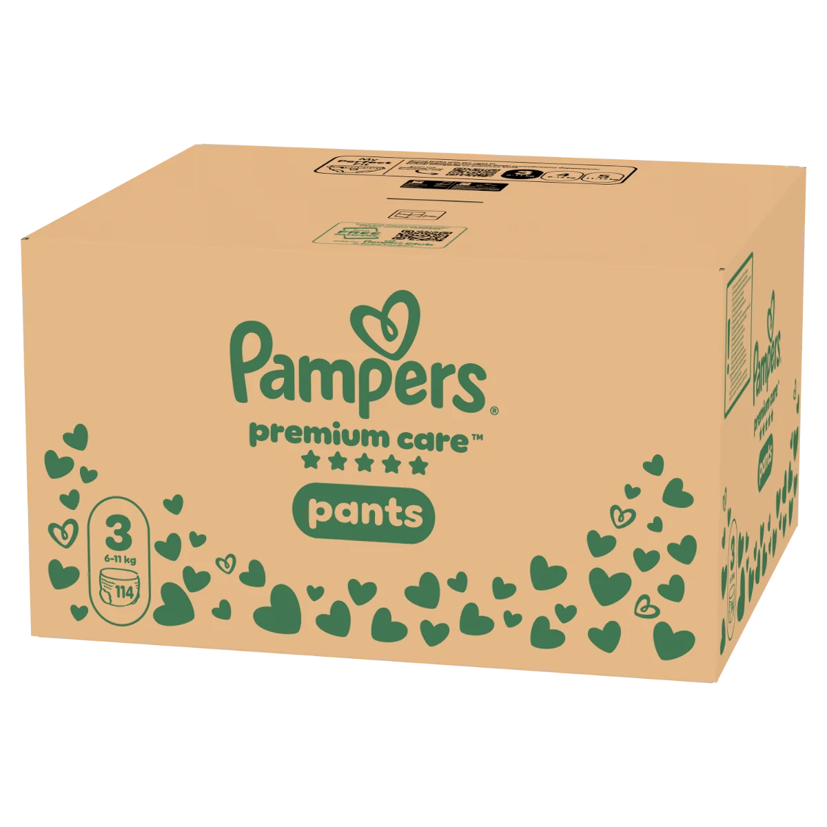 Scutece-chilotel Premium Care Pants XXL Box Marimea 3 pentru 6-11 kg, 114 bucati, Pampers 