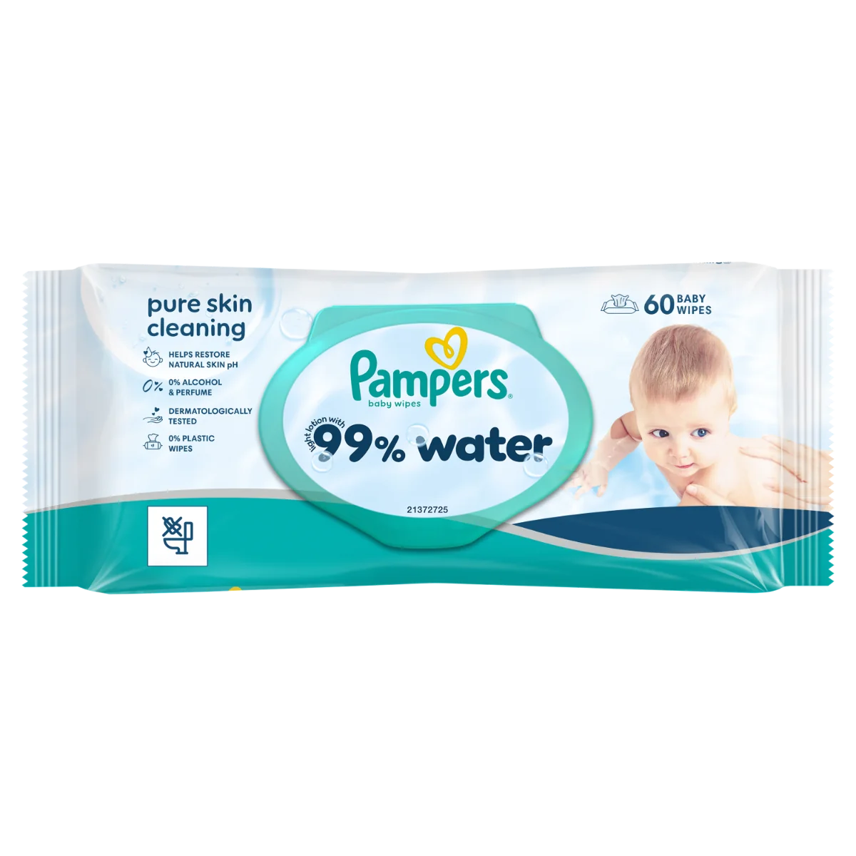 Servetele umede 99% apa cu lotiune usoara, 60 bucati, Pampers