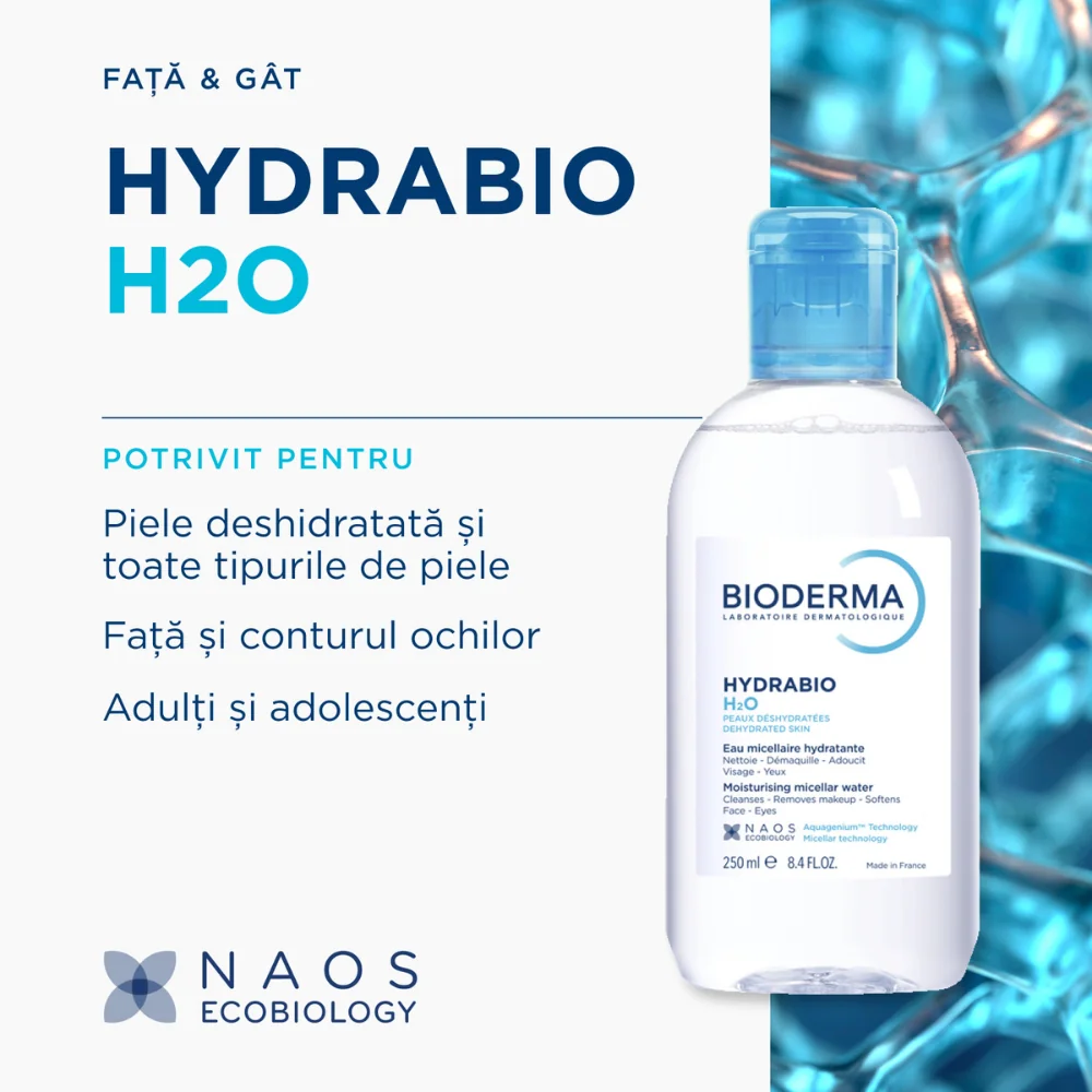 Apa micelara hidratanta Hydrabio H2O, 250ml, Bioderma
