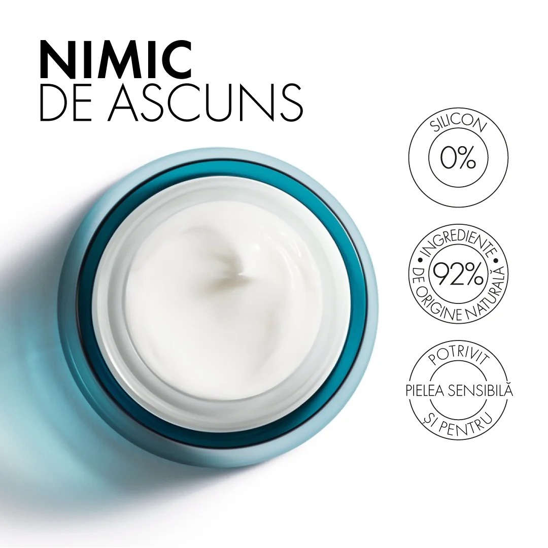 Crema intens hidratanta 72h cu acid hialuronic si niacinamida pentru ten uscat Mineral 89, 50ml, Vichy
