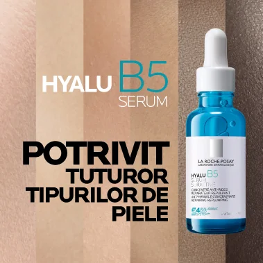 Serum supra-activat cu acid hialuronic si efect antirid Hyalu B5, 30ml, La Roche-Posay