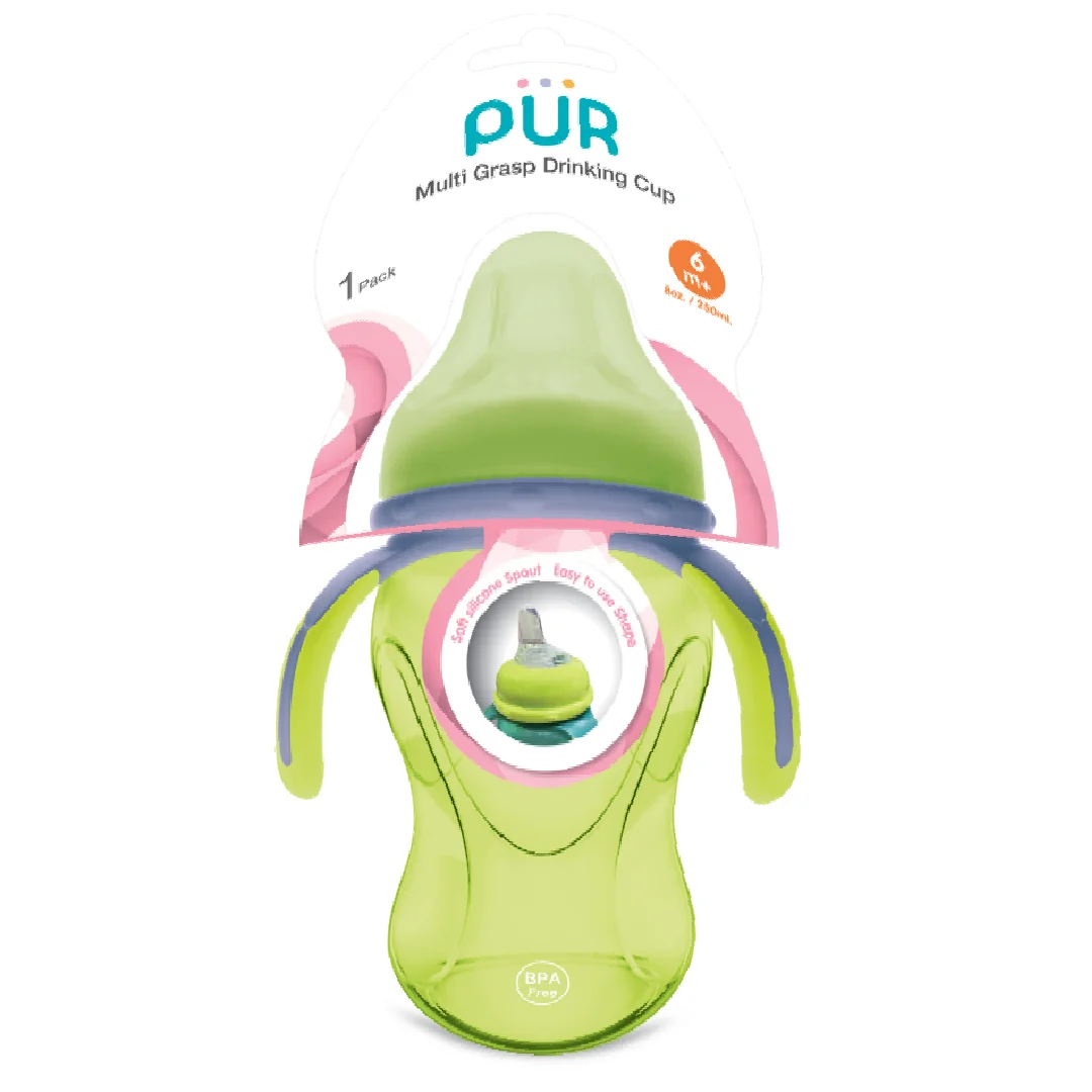 Cana cu prindere multipla +6 luni Verde, 250ml, PUR