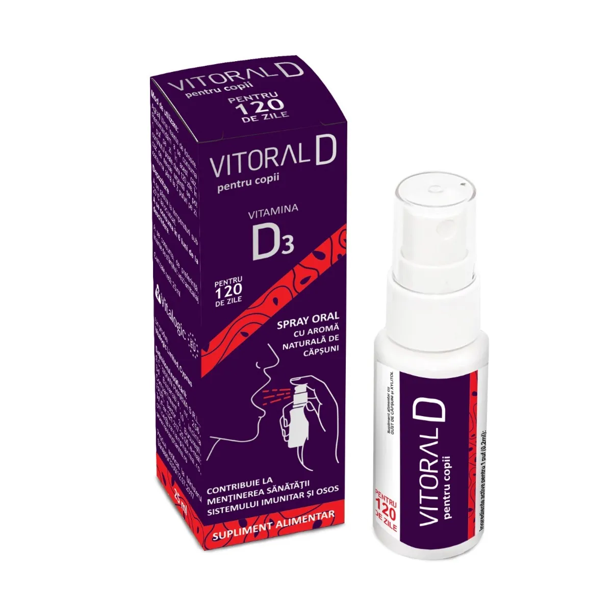 Spray oral pentru copii Vitoral D, 25ml, Vitalogic