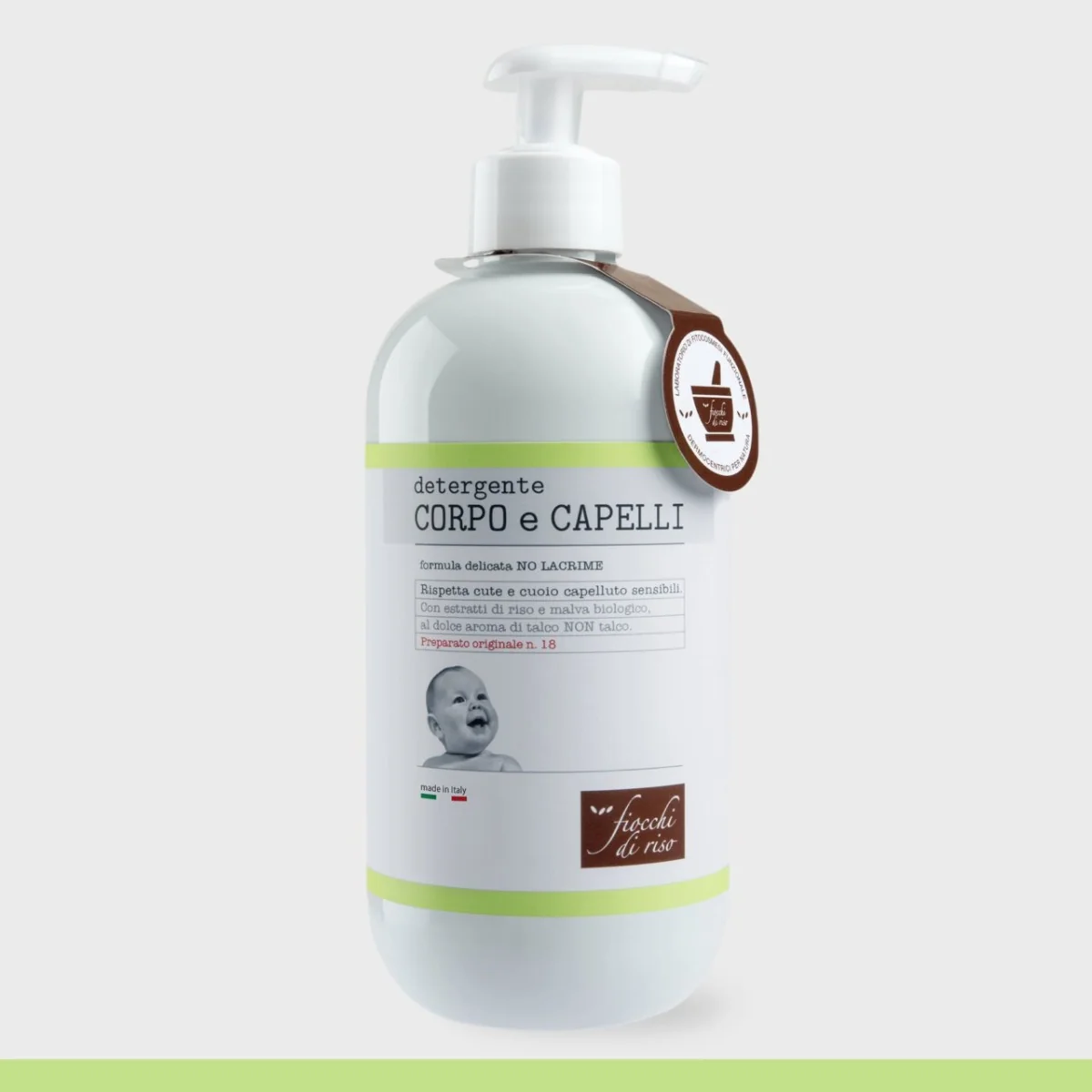 Gel de curatare pentru corp si par cu extract de orez si nalba bio 0 luni+, 400ml, Fiocchi di Riso