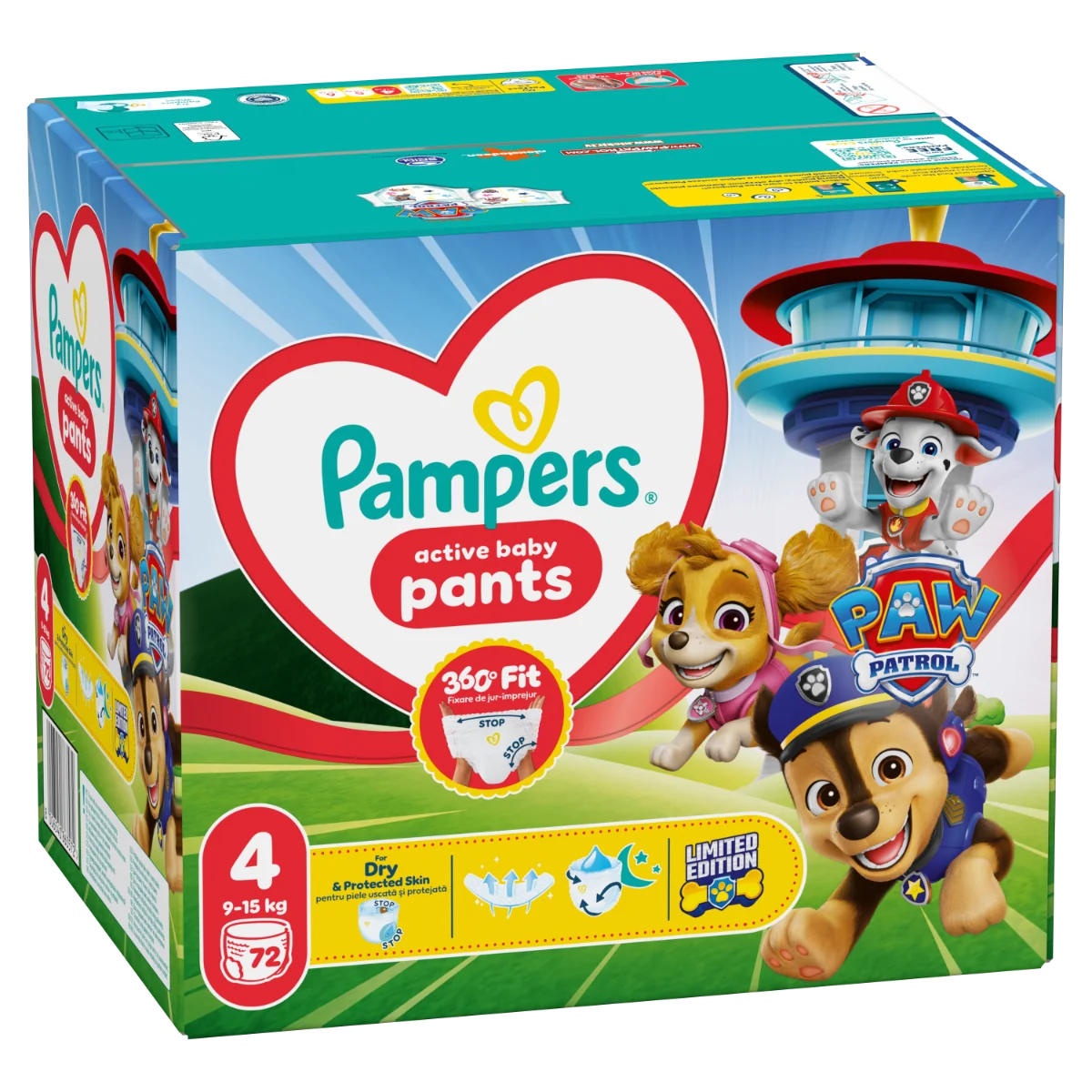 Scutece Pants Patrula Catelusilor Nr. 4 pentru 9-15 kg, 72 bucati, Pampers