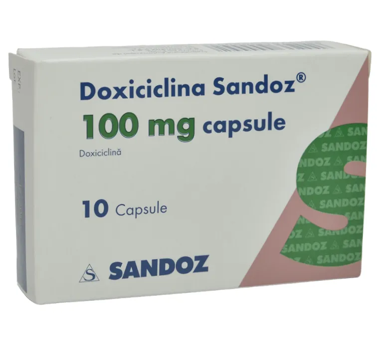 Doxicilina 100 mg, 10 capsule, Sandoz 
