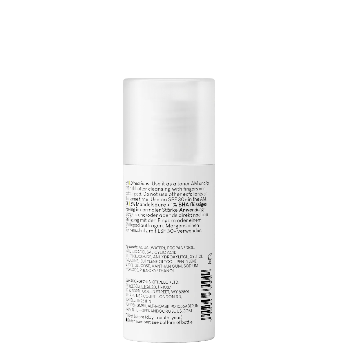 Lotiune exfolianta 6% acid mandelic BHA Cheer Up, 30ml, Geek&Gorgeous
