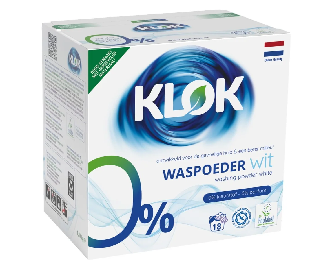Detergent pudra pentru rufe albe, 18 spalari, Klok