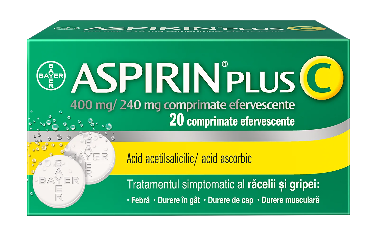 Aspirin Plus C, 20 comprimate efervescente, Bayer