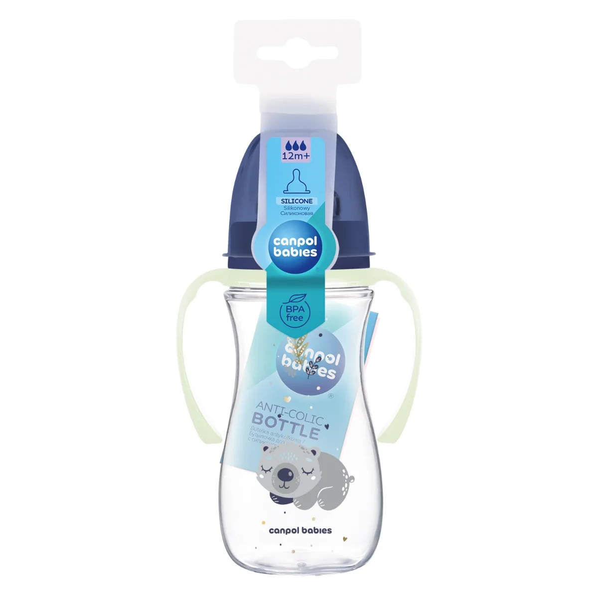 Biberon anticolici cu gat larg Sleepy Koala 35/238_BLU, 300ml, Canpol babies 