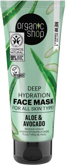 Masca hidratanta pentru fata Avocado & Aloe, 75ml, Organic Shop