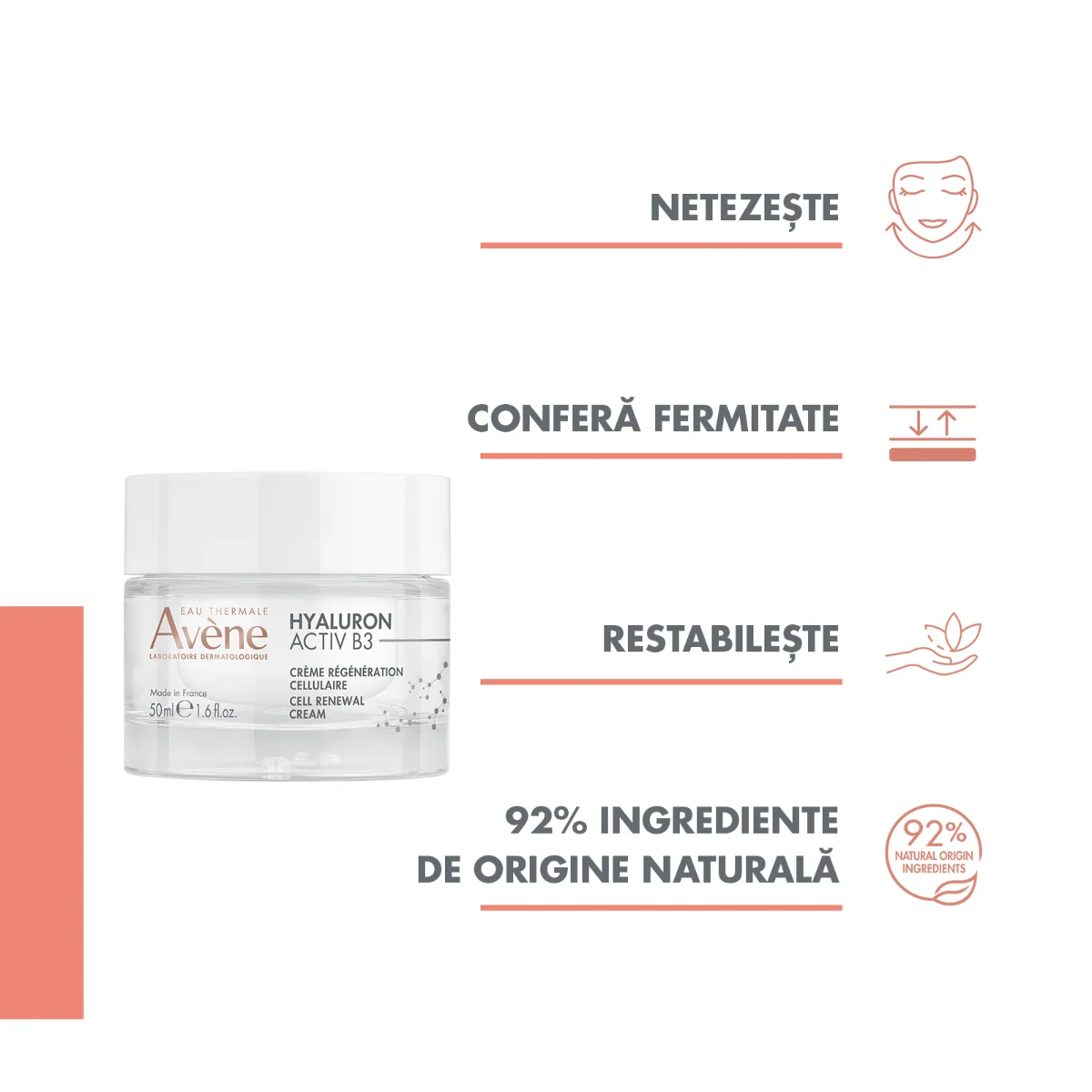 Crema pentru regenerarea celulara Hyaluron Activ B3, 50ml, Avene