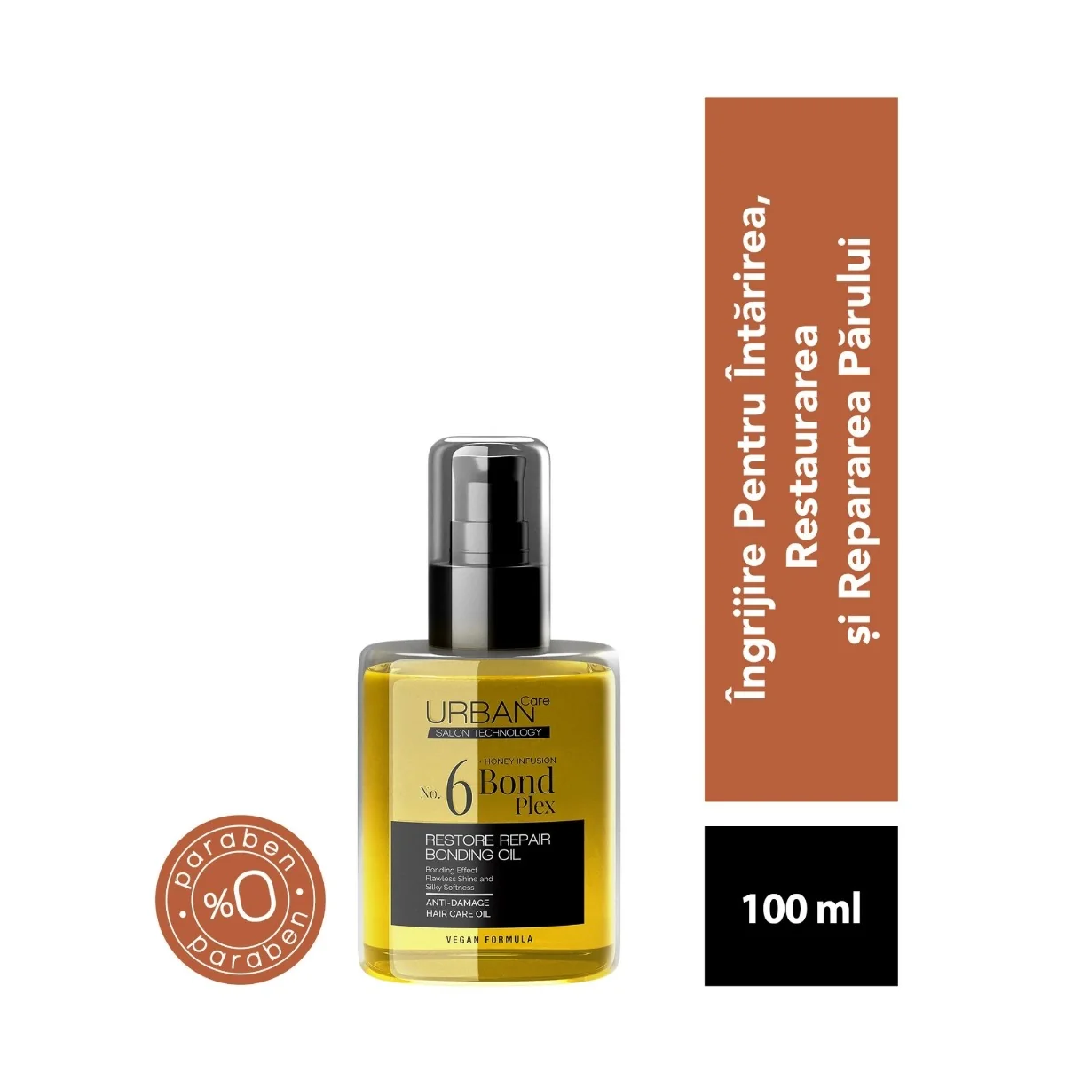 Ulei de par pentru reparare si restaurare Bond Plex No. 6, 100ml, Urban Care