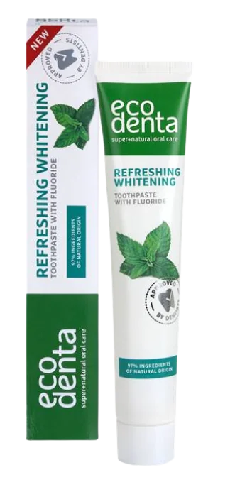 Pasta de dinti naturala pentru albire cu extract de menta, 75ml, Ecodenta