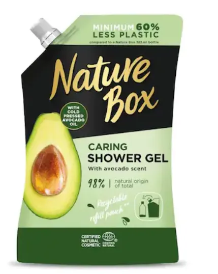 Rezerva gel de dus cu ulei de avocado, 500ml, Nature Box
