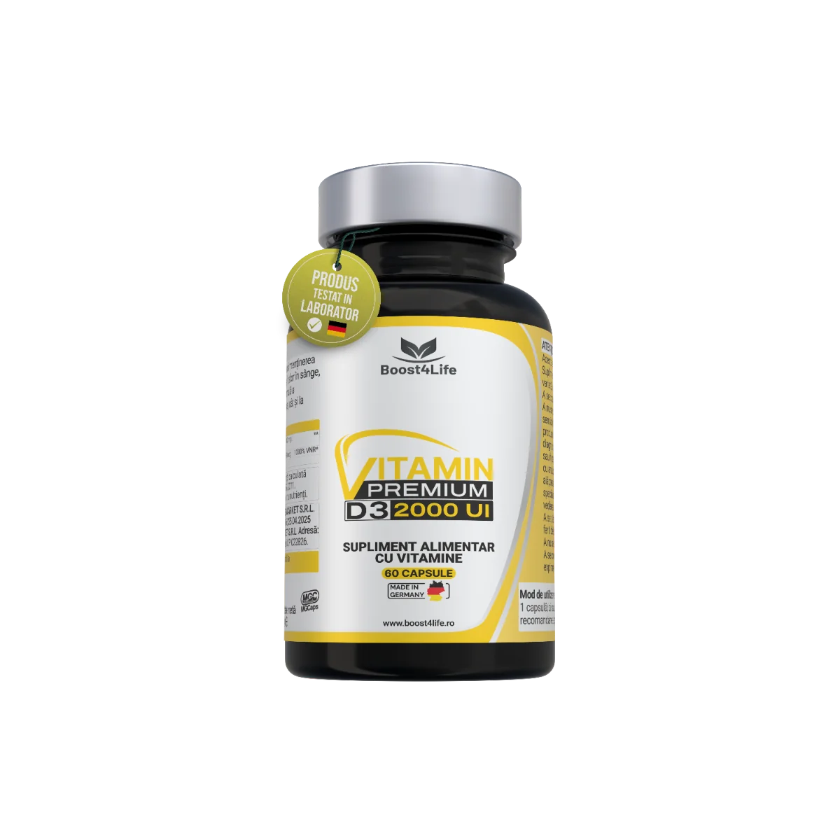 Vitamina D3 Premium 2000 UI, 60 capsule moi, Boost4Life