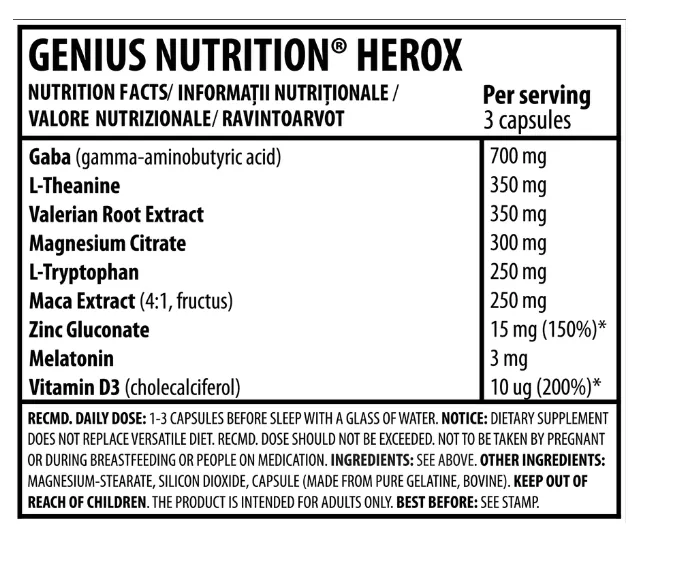 Herox, 180 capsule, Genius Nutrition 