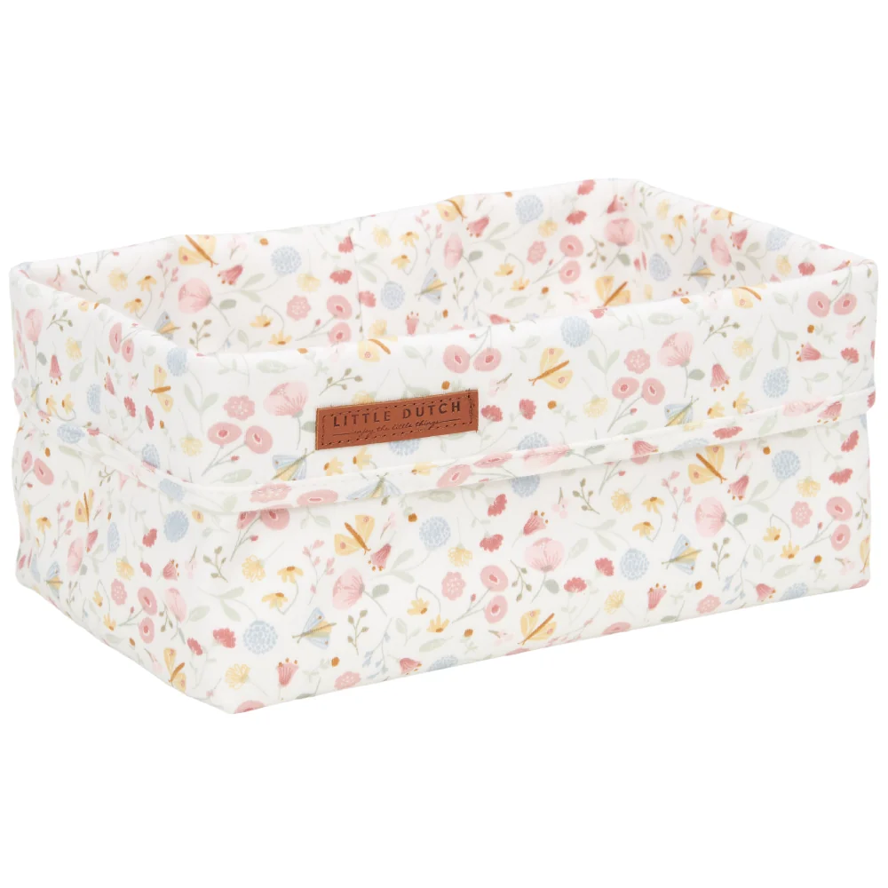 Cos de depozitare din bumbac Flowers & Butterflies, 1 bucata, Little Dutch