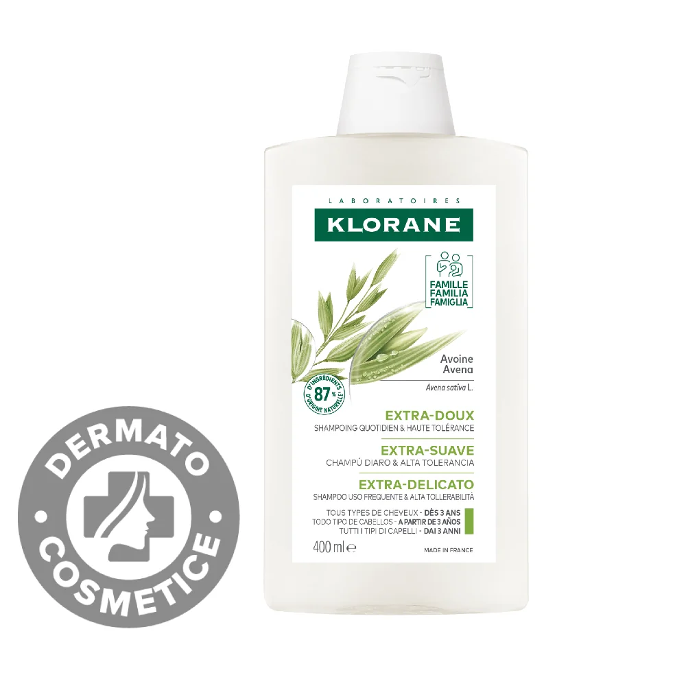Sampon cu lapte de ovaz pentru utilizare frecventa, 400 ml, Klorane