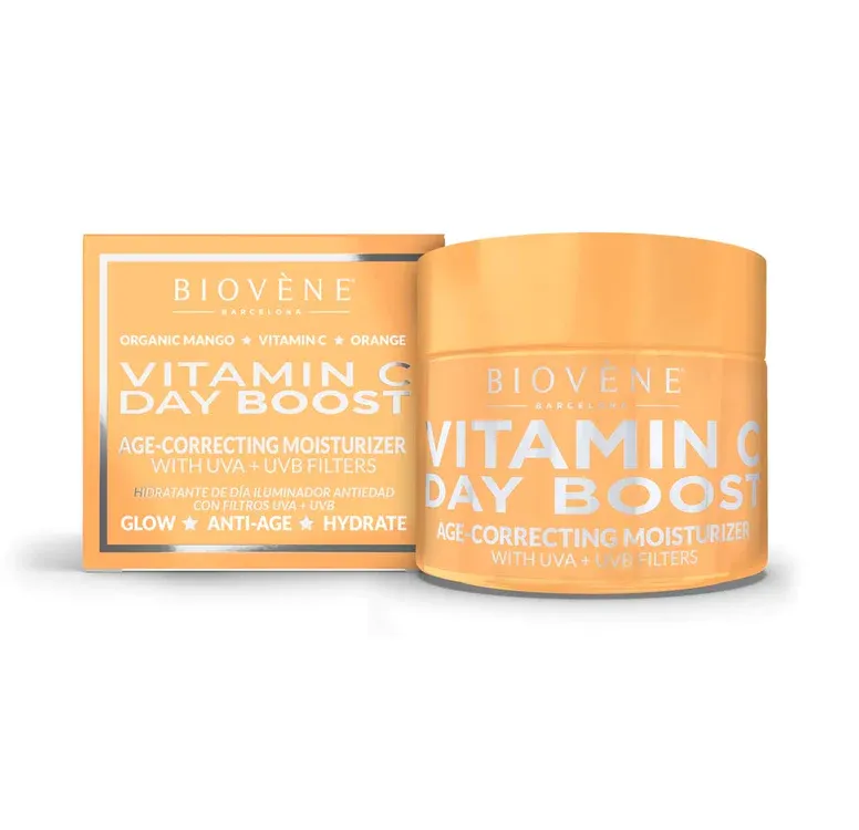 Crema hidratanta de zi cu filtre UVA+UVB Vitamin C Day Boost, 50ml, Biovene 