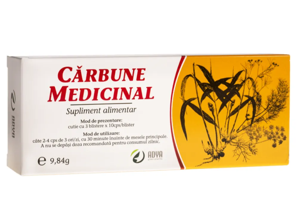 Carbune medicinal, 30 capsule, Adya Green Pharma