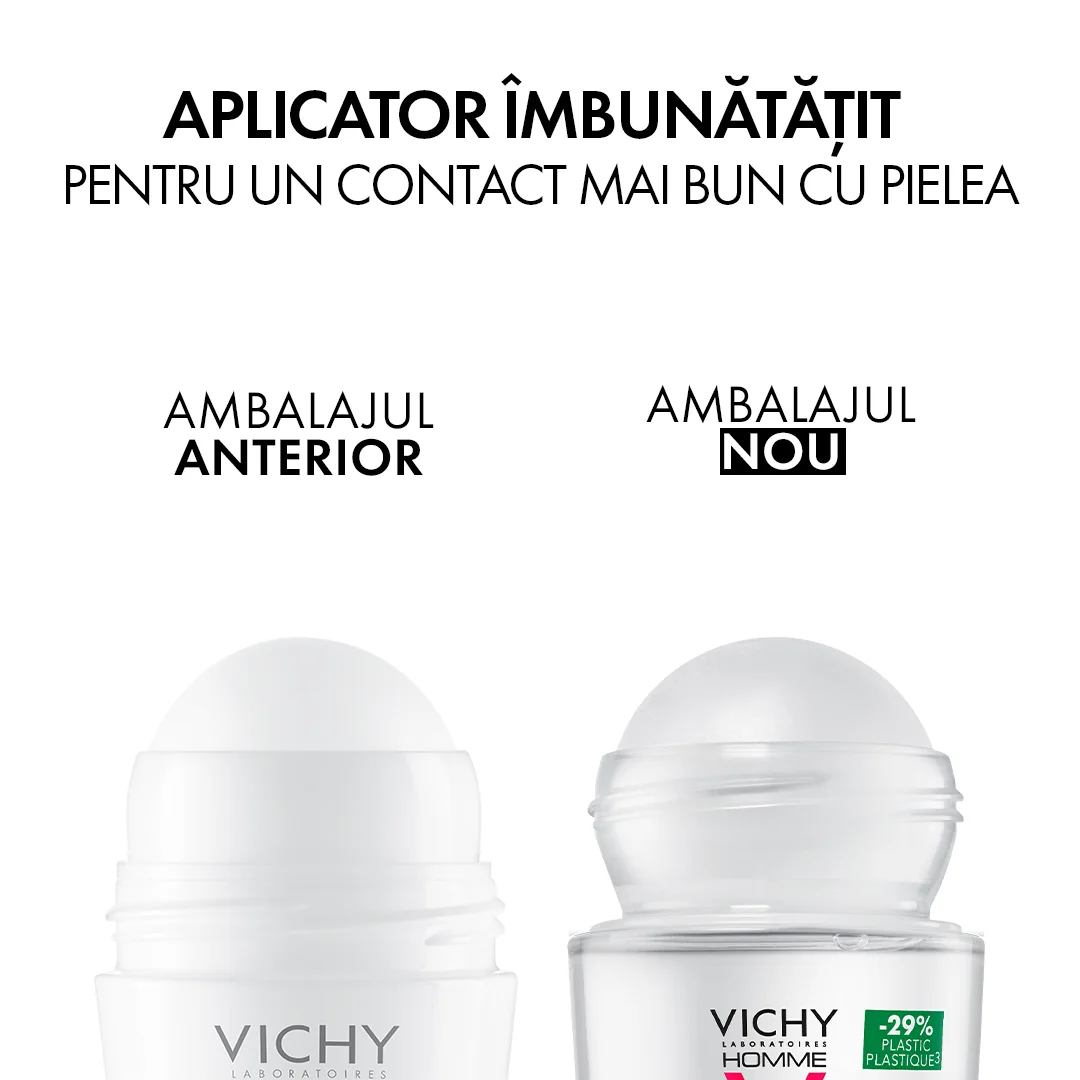 Deodorant roll-on pentru barbati anti-urme 48h Homme, 50ml, Vichy