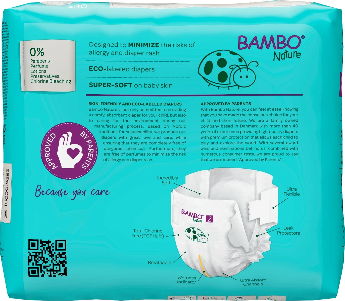 Scutece Ecolabel Nr. 2 pentru 3-6 kg, 30 bucati, Bambo Nature