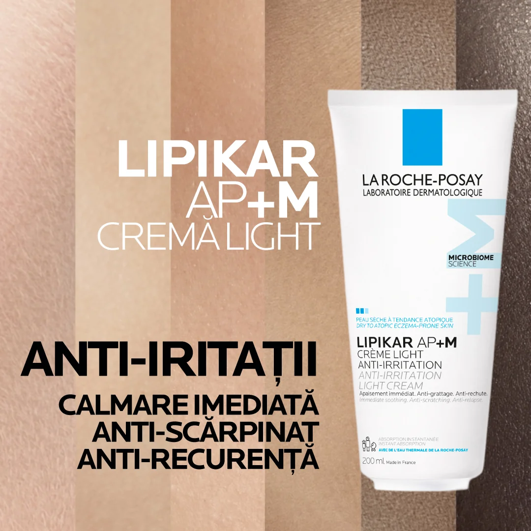 Balsam cu absorbtie rapida si tripla actiune impotriva puseurilor de uscaciune a pielii Lipikar Light AP+M, 200ml, La Roche Posay