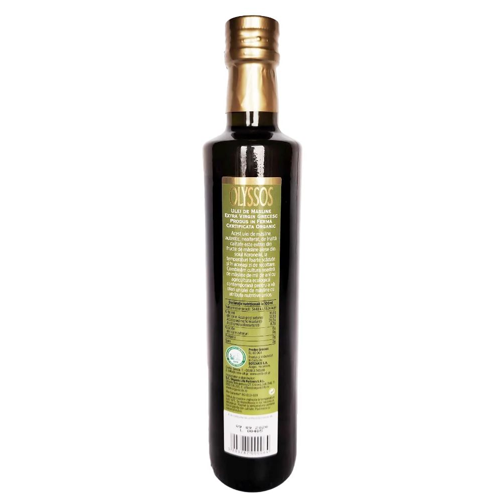 Ulei Eco de masline extravirgin Olyssos, 500ml, Creta Oil