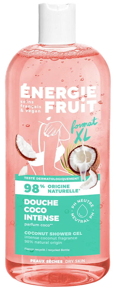 Gel de dus nutritiv pentru piele foarte uscata cu ulei de cocos organic si unt de shea, 500ml, Energie Fruit