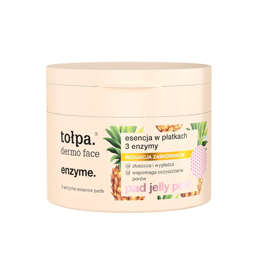 Dischete imbibate in esenta exfolianta cu 3 enzime Dermo Face Enzyme, 50 bucati, Tolpa