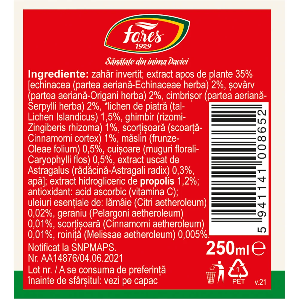 Sirop Biosept, 250 ml, Fares