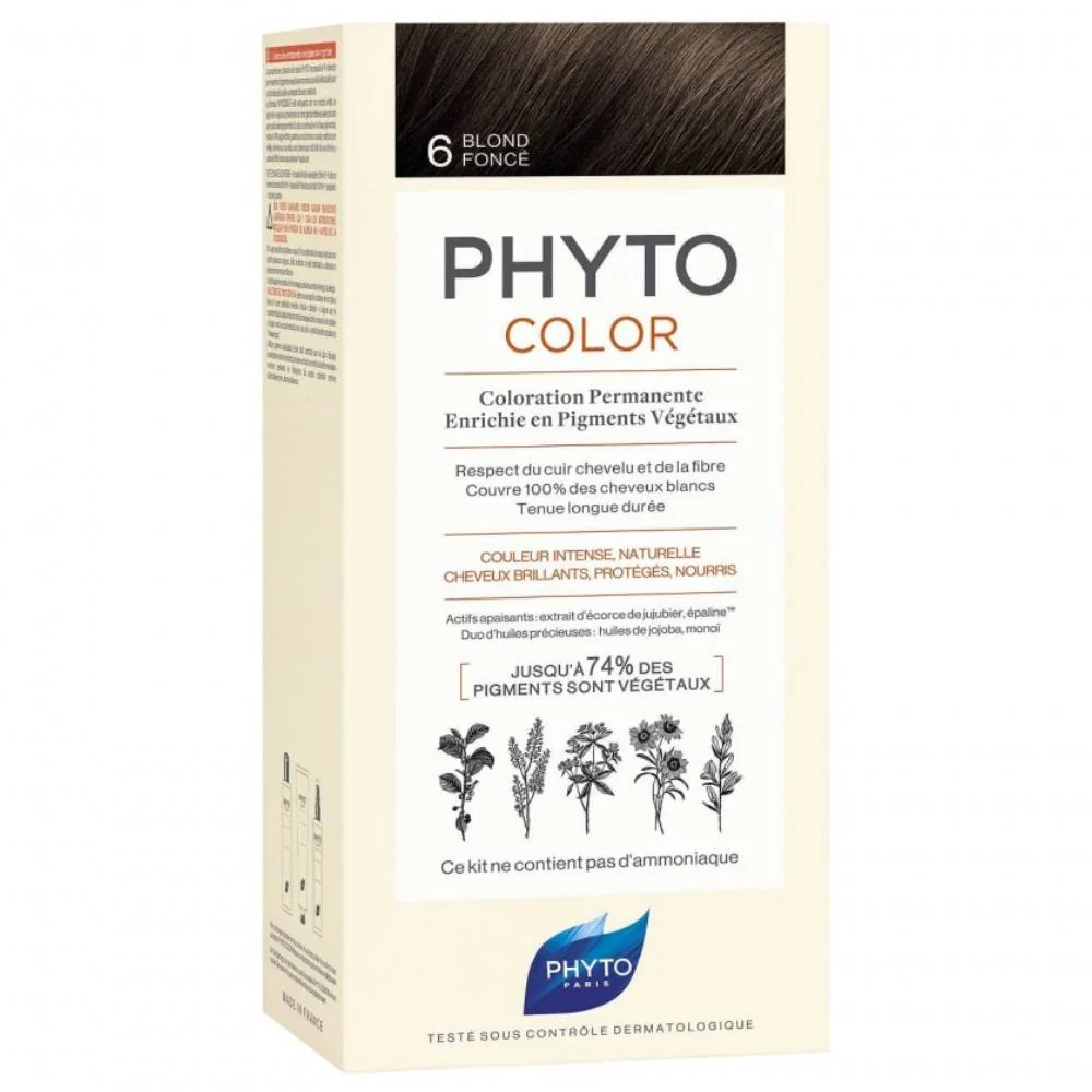 Vopsea par 6 Dark Blond Phytocolor, 50ml, Phyto