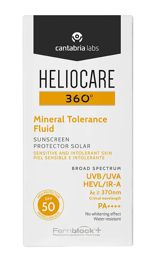 Fluid fotoprotector Mineral Tolerance cu SPF 50, 50ml, Cantabria Labs 