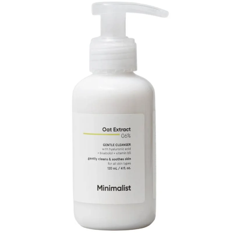 Gel-crema demachiant bland cu 6% extract de ovaz, 120ml, Minimalist