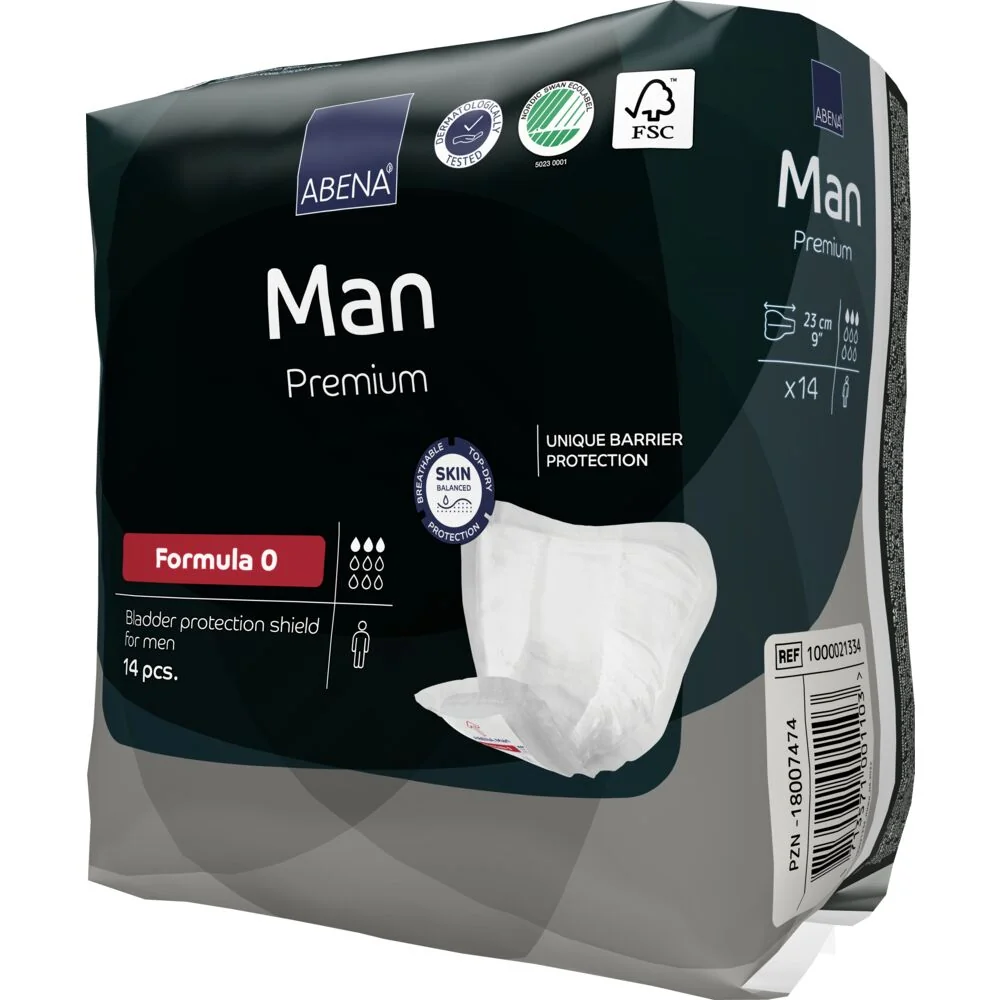 Absorbante masculine Premium Man Formula 0 cu absorbtie 300ml, 14 bucati, Abena
