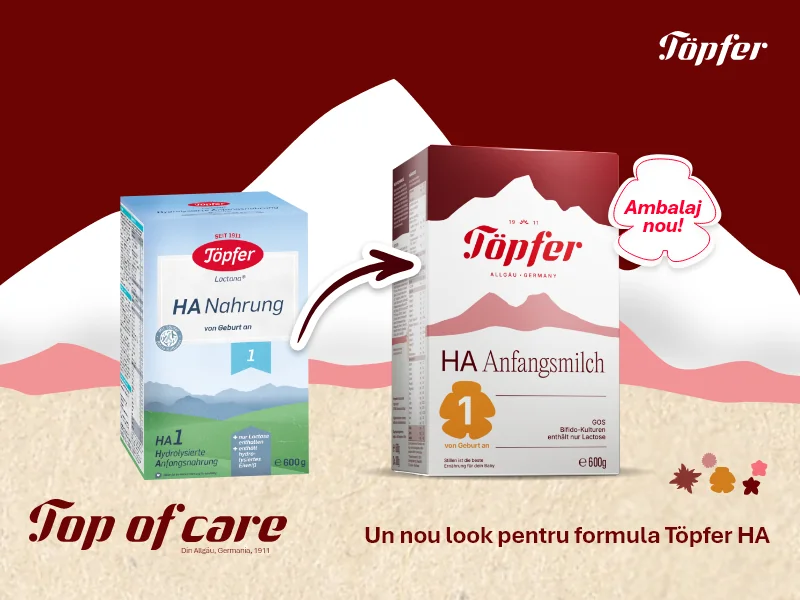 Lapte praf hipoalergenic HA1, de la nastere, 600g, Topfer