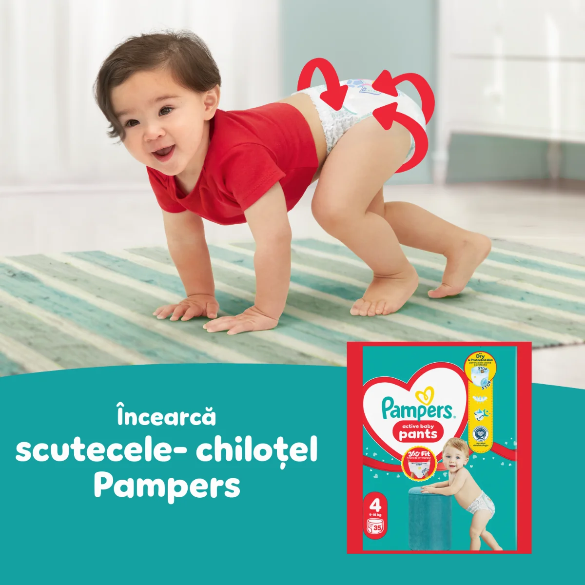 Scutece Active Baby Mega Box Marimea 6 pentru 13 -18 kg, 96 bucati, Pampers